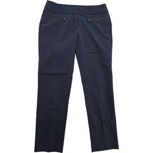 Ann Taylor Dress Pants Flat Front Slim Straight Zip Pocket Smart Casual Trousers